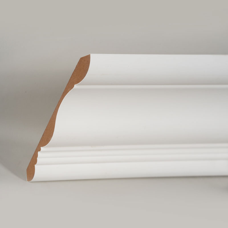 एमडीएफ क्राउन मोल्डिंग (फिलर-प्राइमेड और पर्ल व्हाइट) 3/5' x 6'
